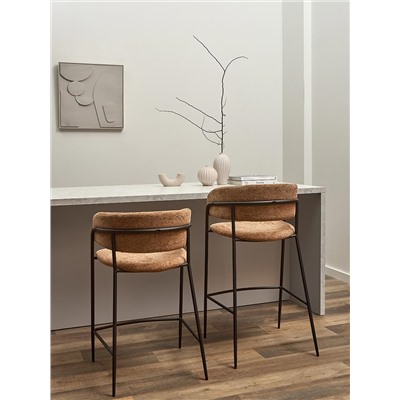 Стул полубарный Helning, мягкий шенилл, серо-коричневый