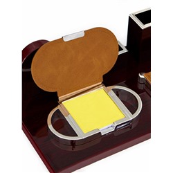 Набор настольный 5в1 с визитницей и часами, вишня 34х20х13 см