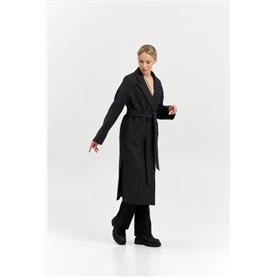 Пальто женское демисезонное 26820 (серый/диагональ)