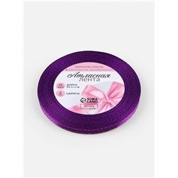 Лента атласная, с золотым люрексом, 6 мм, 23±1 м, фиолетовая №35