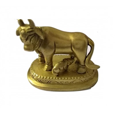 Латунная статуэтка Священной Коровы, Kamdhenu (Holy Cow) Brass Idol, произв. Kalyan Puja