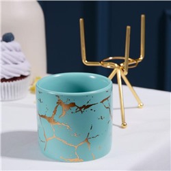 Конфетница «Изумруд», 220 мл, 8.5×14 см, керамика, изумрудная