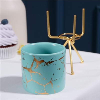 Конфетница «Изумруд», 220 мл, 8.5×14 см, керамика, изумрудная