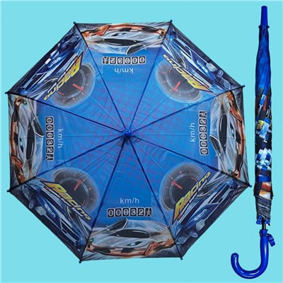 Зонт-трость для мальчика (Автомобили) полуавтомат Арт 003/3