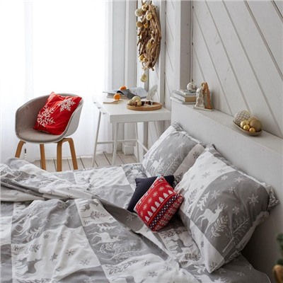 Постельное белье новогоднее LoveLife 2сп New year forest 175*215см,200*225см,50*70см-2штуки
