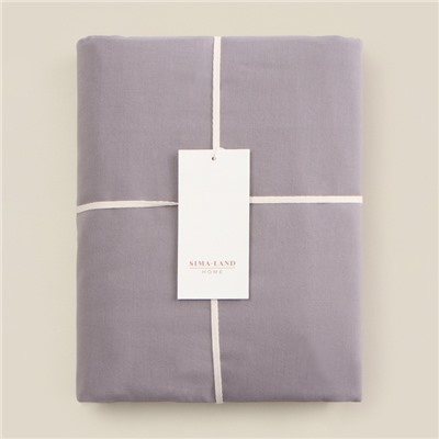 Простыня евро SL Home Cotton, 235×245 см, серая, жатый хлопок
