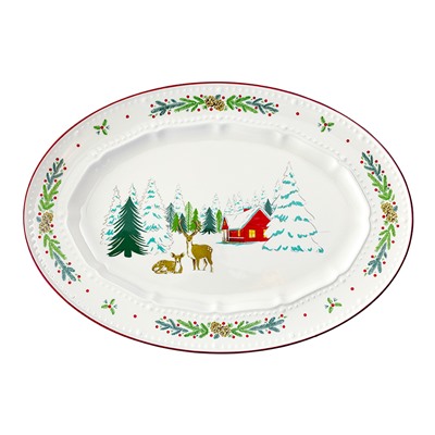 Блюдо сервировочное Nordic winter из коллекции New Year Essential, 34,6х24 см