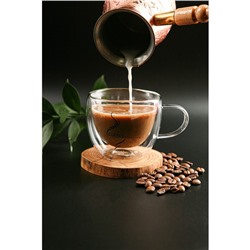 Кружка с двойными стенками Magistro «Дуо. Coffee», 200 мл, стекло