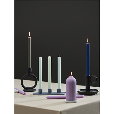 Свеча декоративная цвета лаванды из коллекции Edge, 16,5см