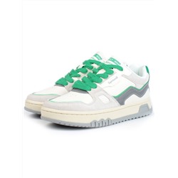 05-P244-3 BEIGE/GREEN Кроссовки женские (натуральная замша, искусственная кожа)