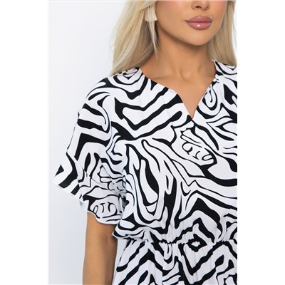 Платье Кристи (черно-белое) П13871-35М