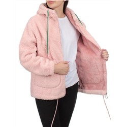 1008 PINK Куртка плюшевая демисезонная (65% хлопок, 35% полиэстер) оверсайз 46-54