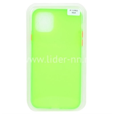 Задняя панель для  iPhone 11 Pro Max 6.5"  Силикон Soft Touch (салатовая) в блистере