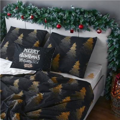 Постельное бельё "Этель" 1.5 сп Golden Christmas 143х215 см, 150х214 см, 70х70 см - 2 шт, бязь