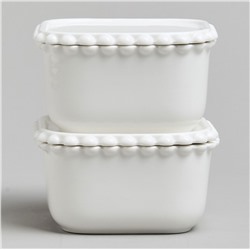 НАБОР ИКОРНИЦ LEFARD "PEARL" С КРЫШКАМИ 2 ШТ. КВАДРАТ. 10*5,5 СМ 200 МЛ