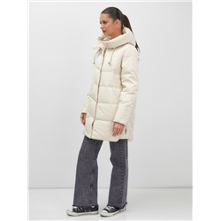 Куртка женская демисезонная с капюшоном бежевого цвета 1139B