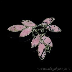 Брошь родонит "Голубь" 50*43мм.