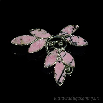 Брошь родонит "Голубь" 50*43мм.