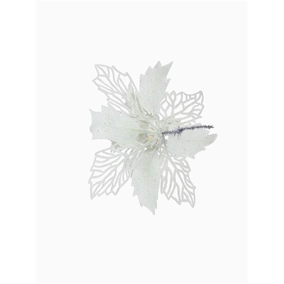 Ёлочные игрушки 2 шт. «Зимнее волшебство. Снежный цветок» пластик, 15 см, белый