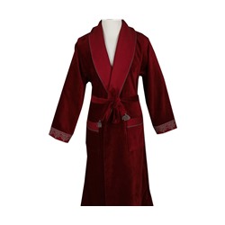 Халат Велюровый Мужской (M) Hazal Bordo Bay Medium Bornoz- EcoCotton