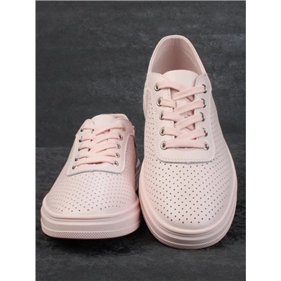 05-PDXL143-3 PINK Кроссовки женские (натуральная кожа)