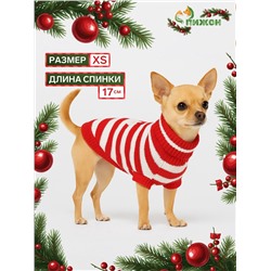 Свитер для собак «Санта», размер XS (ДС 17, ОШ 17, ОГ 23-37 см)