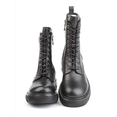 01-GZ6253-G71-N11 BLACK Ботинки демисезонные женские (натуральная кожа, байка)