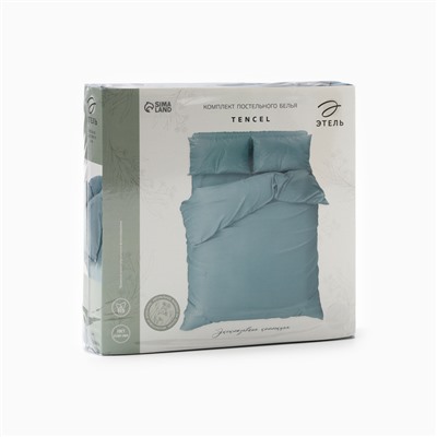 Постельное бельё Этель 2сп Tencel 180*210см, 220*245см, 50*70см-2шт, цвет серо-голубой