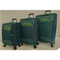 Чемодан (комплект из 3-х) , ткань,  50130 Бирюзовый