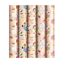 Бумага упаковочная крафт 70*100см ArtSpace Мир девочек 70г/м2 ассорти 5 диз К100_46612/Россия