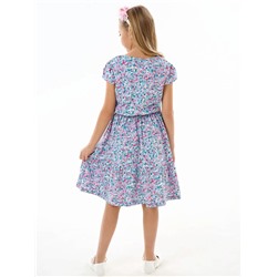 Детское платье "Карусель" / Нежные цветочки на голубом