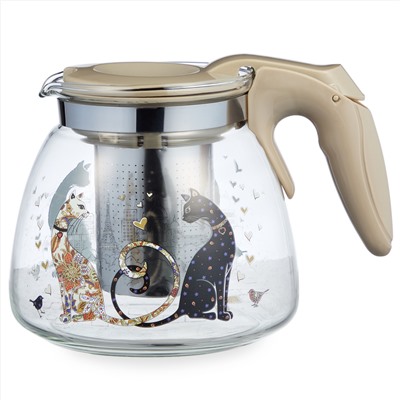 ЗАВАРОЧНЫЙ ЧАЙНИК AGNESS С ФИЛЬТРОМ "ПАРИЖСКИЕ КОТЫ"  900 МЛ.