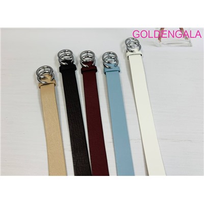 Ремень женский из мягкой экокожи 114 см темно-коричневый Р15