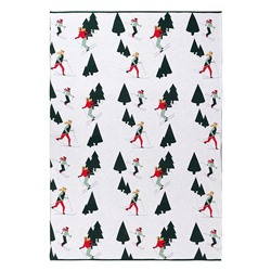Плед из хлопка с новогодним рисунком Let's Ski из коллекции New Year Essential, 130x180 см