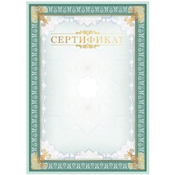 Сертификат A4, ArtSpace, мелованный картон, тиснение фольгой, вертикальный