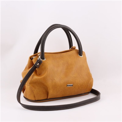 Сумка 278 македония горчичный+шоколад ХИТ продаж