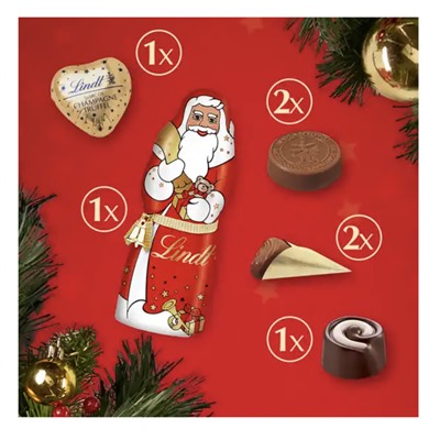 Lindt 1001 Weihnachts-Traum Adventskalender 2025 Адвент календарь "1001 ночь" с 24 сладкими сюрпризами, 48см × 36см, 281грамм