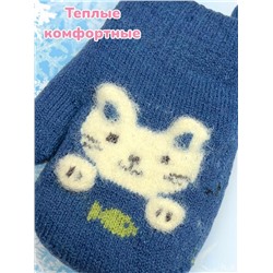 Варежки теплые для девочек Арт 2023/8 модель 1