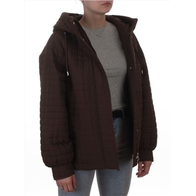 8039 BROWN Куртка стеганная демисезонная женская (100 гр. холлофайбер)