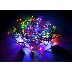 Электрогирлянда "Праздник" уличная 120 разноцветных LED огней постоянного свечения, черный каучуковый кабель, с коннектором, 12 м