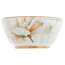 "Блуминг флауэрс (Blooming flowers)" Салатник фарфоровый 1,2л, д17,8х8,5см, с деколью, отводка (Китай)
