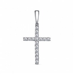 Подвеска с фианитом родированная серебро 925*