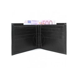 Портмоне мужское Croco-ПР-900 натуральная кожа 1 отд,  10 карм,  черный флотер (40)  209431