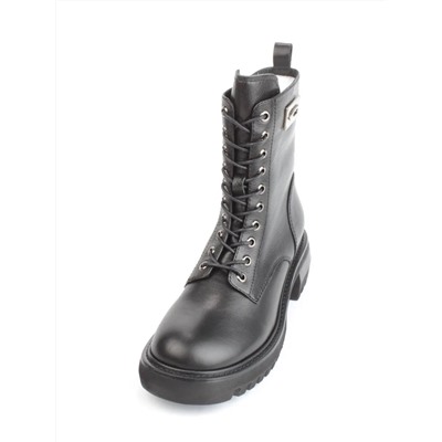 01-GZ6253-G71-N11 BLACK Ботинки демисезонные женские (натуральная кожа, байка)