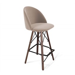 Стул барный SHT-ST35/S80
                        латте / темный орех / черный муар