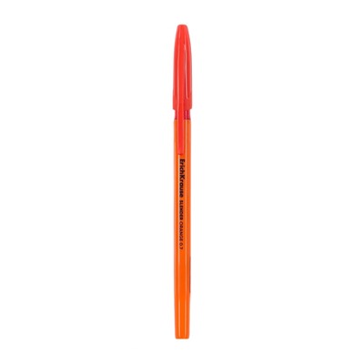 Ручка шариковая ErichKrause Slender Stick Orange, Super Glide, 0.7 мм, красная
