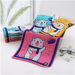Gauze children's breathable towel, quick dry scarf, with little bears, wholesale