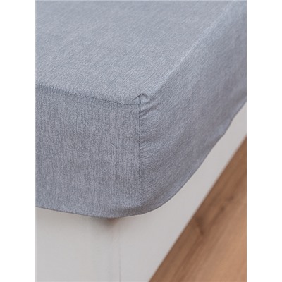 Постельное белье поплин Иваново (без пододеяльника) / Серый