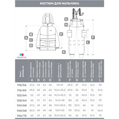 Комплект утеплённый для мальчика NIKASTYLE 7м2925 Чили неви