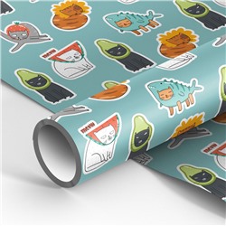 Бумага упаковочная 70*100см MESHU Masquerade of cats 90г/м2 MS_46390/Россия